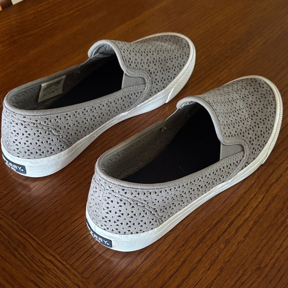 Sperry Women's Perforated Gray Slip-On Sneakers - Picture 3 of 4